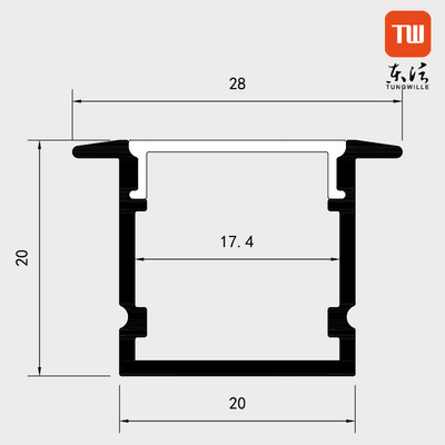 Extrusion en aluminium enfoncée par forme de v pour la couleur blanche argentée de noir de bande de LED