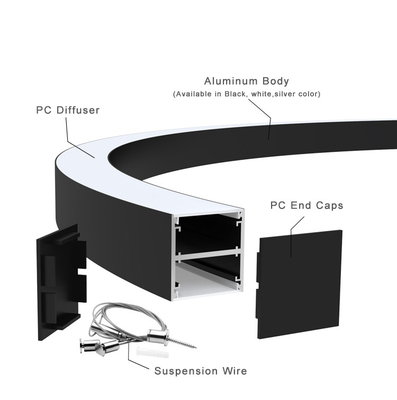 Profil circulaire anodisé de LED, bande de LED logeant l'aluminium pour le bureau de garde-robe